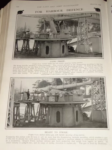 1903 Harbour Defence Waffen KRUPP'S 20.8cm Barbette Halterung Loading & Firing