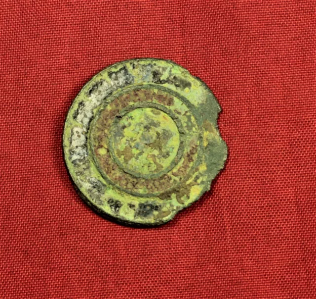 Ancient Roman Enamelled Disc Brooch, 2. Century