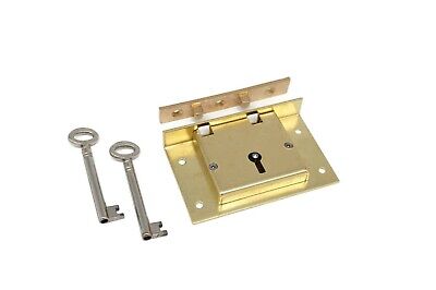 Half Mortise Lock Chest Trunk X-Large Box Lock Solid Brass Cabinet Lock 2 Keys