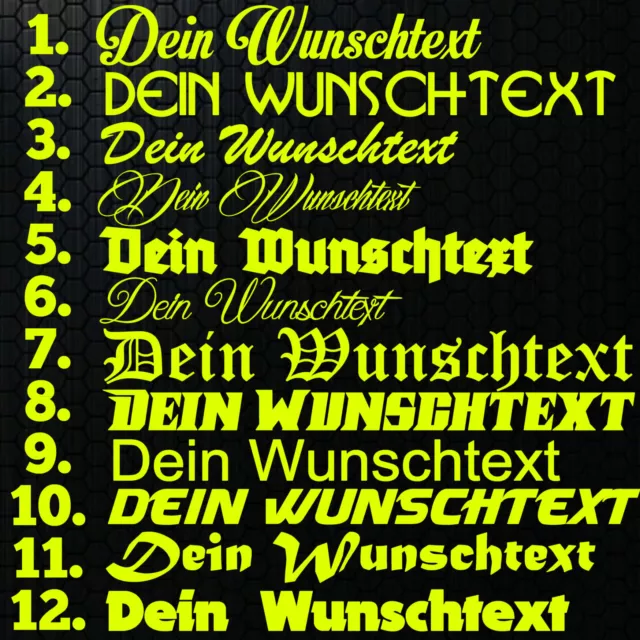 1x WUNSCHTEXT 10cm Breit Aufkleber Auto Domain Cartatto Beschriftung Schriftzug