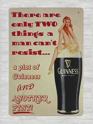 old signs for sale pint of Guinness pin-up sexy girl tin metal sign