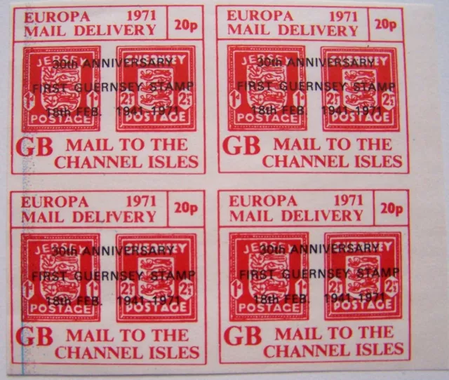 GB - Courrier To The Canal Îles - Bloc Europa Livraison, Avec Surimpression, MNH