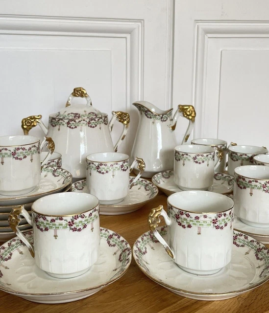 Service à Café Ou Thé En Porcelaine De Limoges Pour 10 Perso