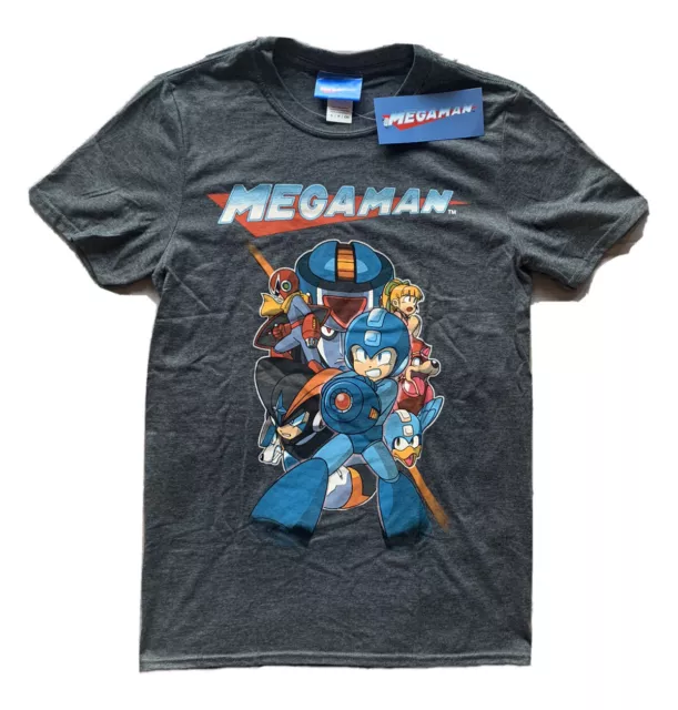 T-shirt Gildan Mega Man Megaman Rockman Robot Capcom Rare Collector Gris Chiné S