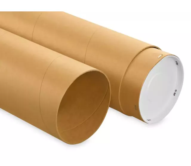 2-piece Adjustable Kraft Mailing Tubes with End Caps - 6 x 60 - 120", .18" thick