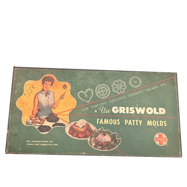 1950S GRISWOLD CAST Iron Famous Patty Molds Original Box! 6.99 PicClick