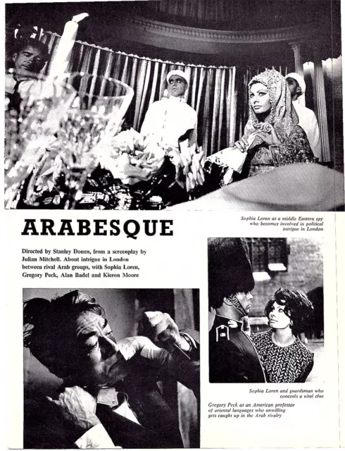 (F&F59) Film Preview Pictures. Arabesque. Gregory Peck & Sophia Loren