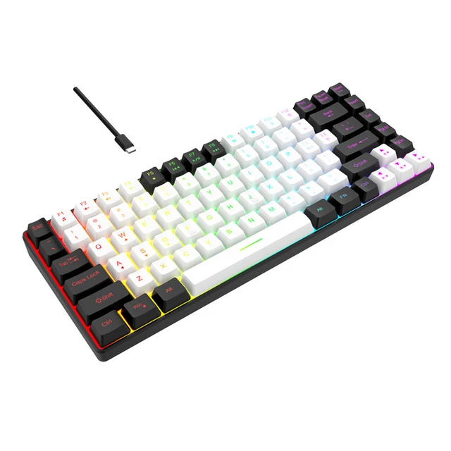 (WHITE) 80% MECHANICAL Gaming Keyboard 84 Keys Hot Swappable Wired £27. ...