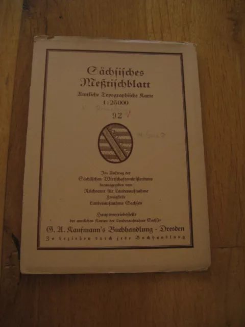 altes Messtischblatt Sachsen Nr. 92 Ronneburg von 1935 Thonhausen Haselbach