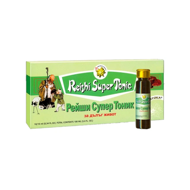 Extracto de Reishi (Panax ginseng) Super Tonic (Ganoderma lucidum), 10 botellas