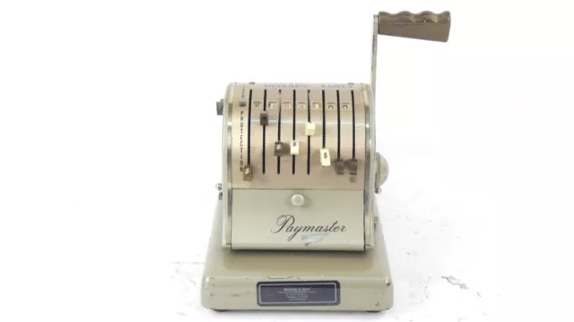PROTECTOR DE CHEQUES  PAYMASTER AÑO 1950 CHECK WRITER Scheckspare