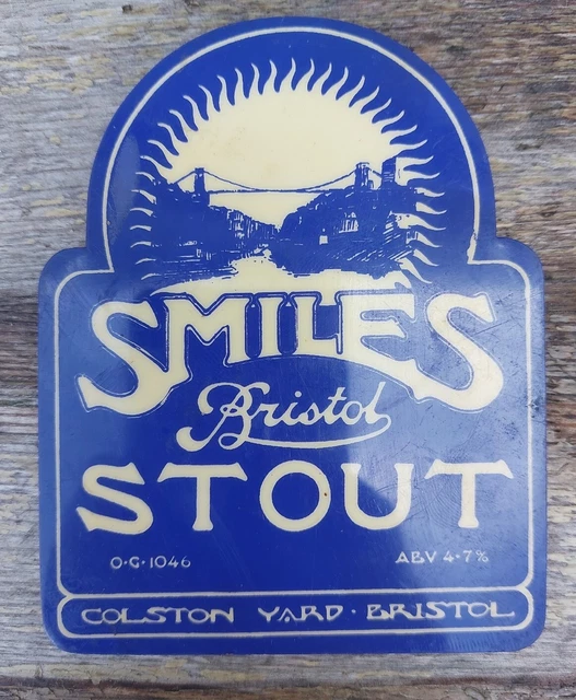 Beer Tap Pull Label Smiles Bristol Stout Colston Yard Coaster