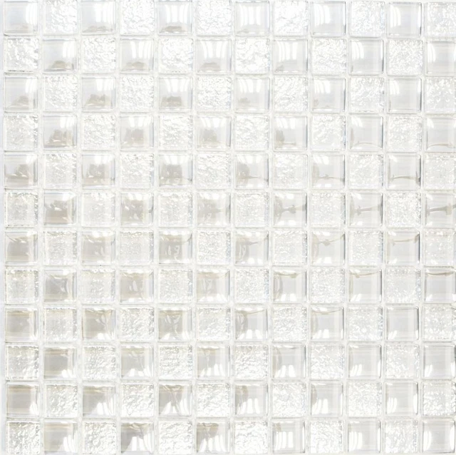 Mosaïque Translucide Crystal EP Argent - 10 Plaques - Verre - Neuve