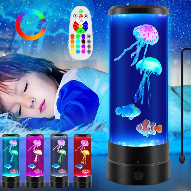 JELLYFISH LAVA LAMP Jellyfish Aquarium Night Light Remote Control Mood