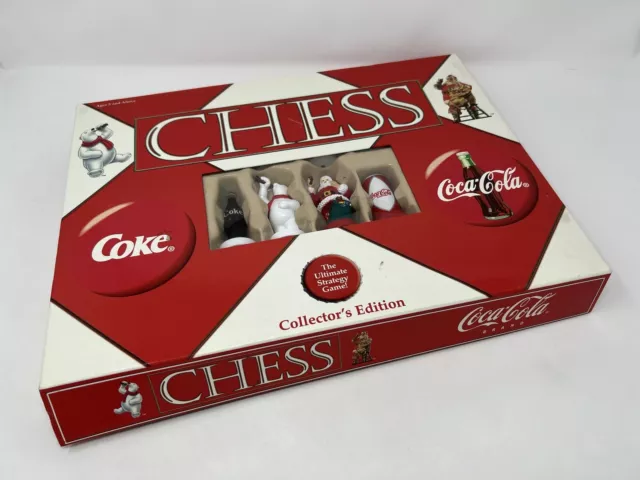 Rare Coke Coca Cola Chess Set Collectors Edition Board Game Santa Vs Bear