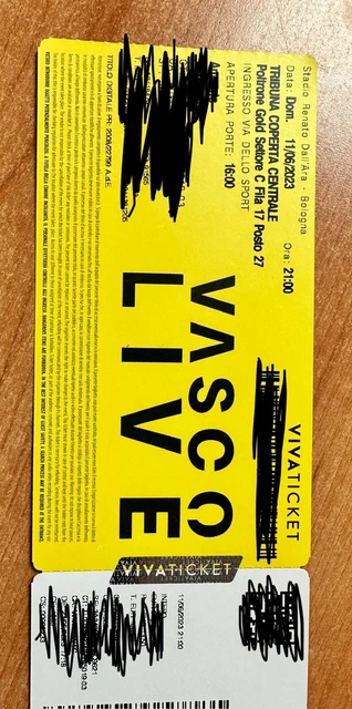 biglietto vasco rossi 2023 bologna tribuna gold