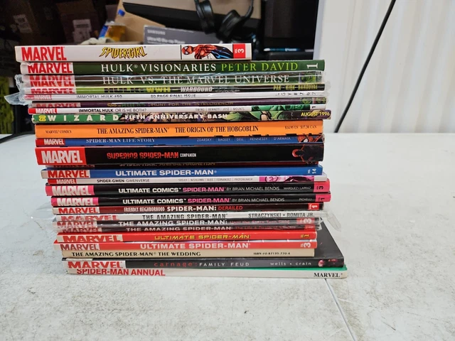 Marvel TPB Lot of 25 Spiderman, Hulk  Amazing Spider-Man Goblin Immortal Hulk
