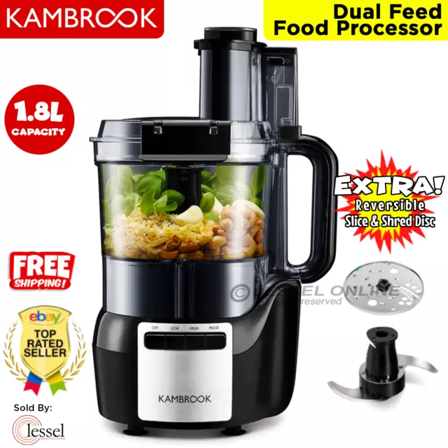 Kambrook Food Processor Blender Shredder Slicer Stainless Steel Blades Pulse