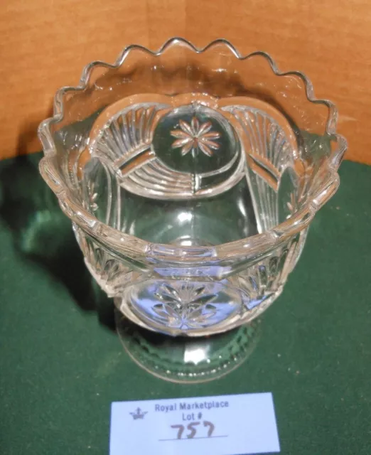 EAPG Antique CLEAR Glass Horn of Plenty SUGAR BOWL Footed