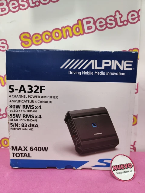 Amplificatore Digitale 4 Canali Per Auto Alpine S-A32F Nero Nuovo
