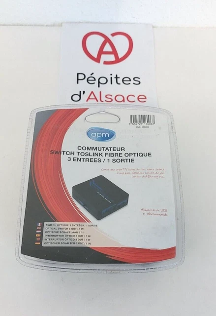 Commutateur Audio Optique LiNKFOR 3x2 – Toslink SPDIF Fibre Optique, Neuf