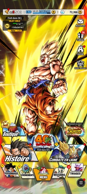 Jeu De Combat Dragon Ball Compte Dragon Ball Legends Avec 100k CC - Pour Appareil Android - Compte Neuf Compte Android DB Legends Neuf