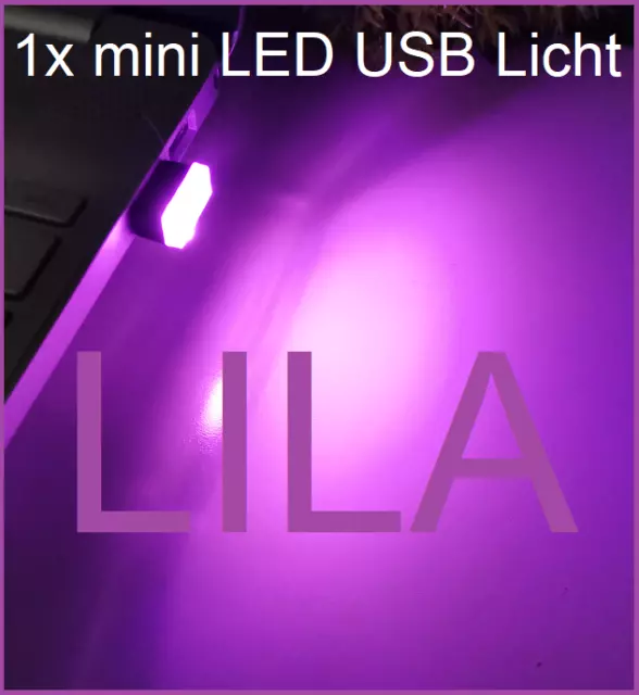 Mini LED USB Licht Light Nachtlicht PC Laptop Auto Car Stick Lampe Lamp Lila ✅