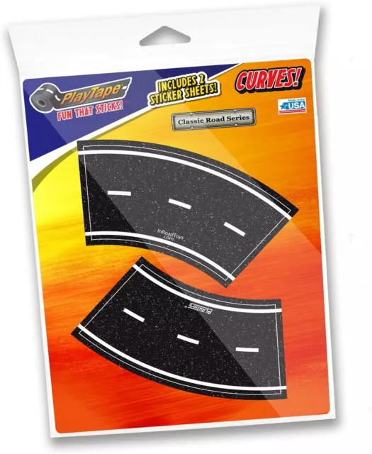 New PLAYTAPE 2" Tight Curves ROAD TAPE 4-Pack Kids Racing Cars Trains Accessory