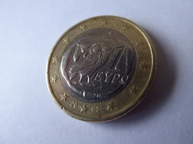 UNE PIÈCE DE 1 euros 2002 rare avec le hibou ( gréce) EUR 5,99