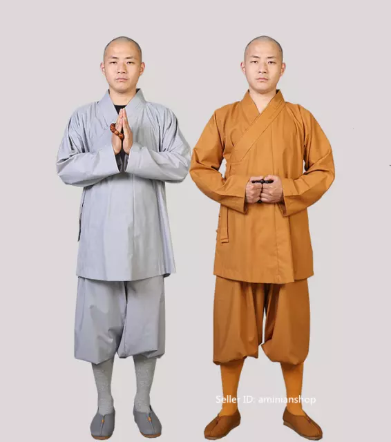 UNISEX BUDDHIST SHAOLIN Monk Robe Kung Fu Uniform Long Gown Martial Arts  New £38.06 - PicClick UK