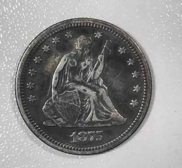 1875 Seated Liberty Quarter 25c