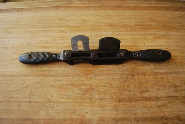 Antique  STANLEY No. 60 DOUBLE SPOKE SHAVE Concave & Flat Irons 2