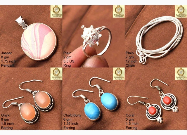 Black Friday Jasper 6pc Combo Pendant Ring Chain Best Price Jewelry CML-7246166
