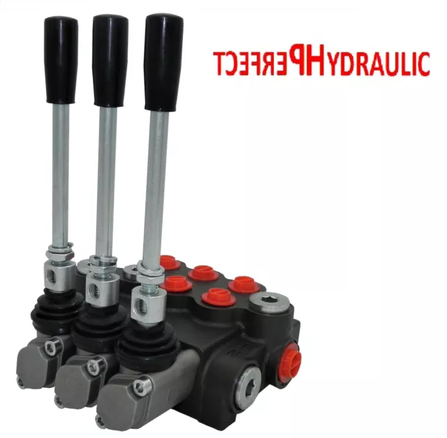 3 Spool Hydraulic Directional Control Valve 11gpm 40L Double Acting Cylinder DA