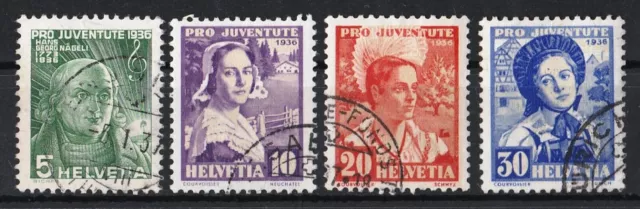 SCHWEIZ MiNr. 306/09 "Pro Juventute 1936", gestempelt, Michel 35,--