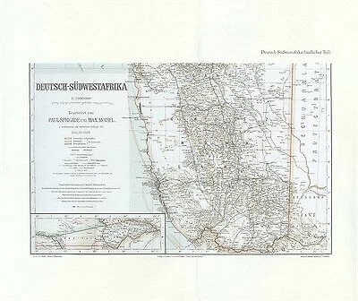 Deutsch Südwestafrika - Südlicher Teil Lüderitz Namibia Kolonialatlas 25