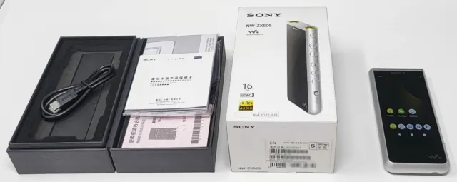 Sony NW-ZX505 Walkman, 128GB microSD, Google Play, Hi-Res, Aluminium, Silver