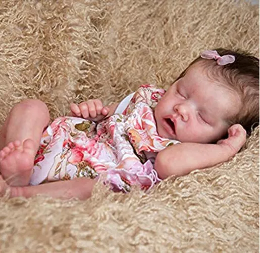 18In Real Reborn Baby Doll Newborn Sleeping Girl Full Body Vinyl Handmade Toy
