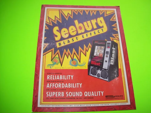 Seeburg Blast Effect 1993 Original Jukebox Promo Sales FLYER Phonograph Music