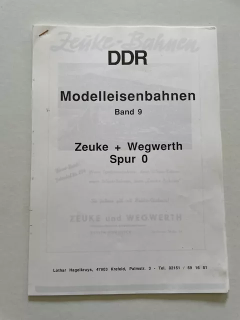 DDR Modelleisenbahnen Zeuke Nachdruck Spielzeug - Katalog - Fachliteratur