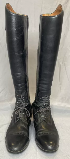 Ariat Women’s Boots 10M Black Contour Equestrian Riding Leather Tall Lace 55701