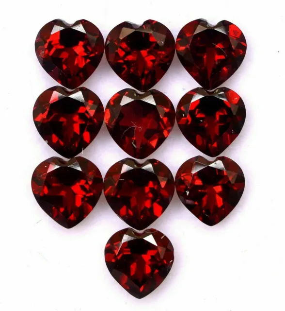 Natural Red Garnet 4 Mm Faceted Heart Cut Aaa Quality Loose Lustrous Gemstone