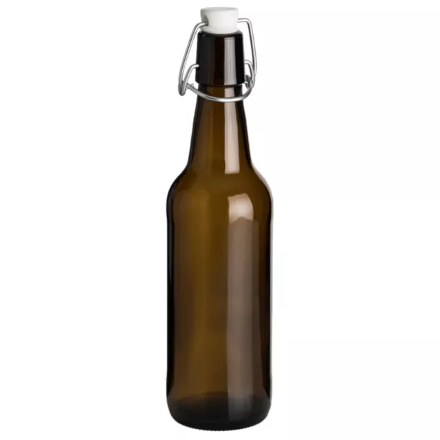 Glasflaschen 500 ml Antik mit Bügelverschluss weiß - Braune Bügel-Flasche 0,5 l