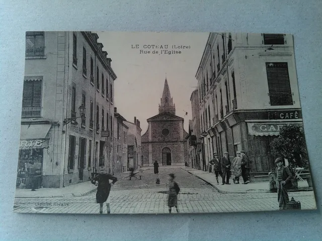 Cpa Le Côteau Rue De L'église