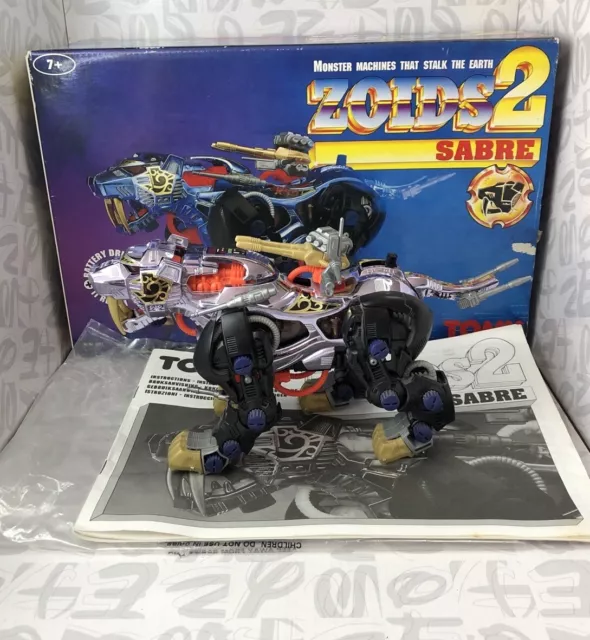 Rare Tomy Zoids Sabre 5951 Chrome Working Complete Robot 1980s Box + Manual