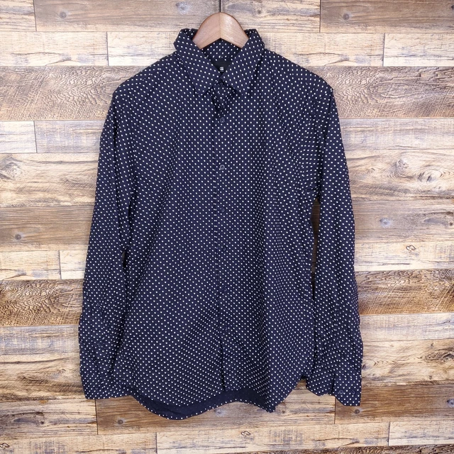 G Star Raw Men's Button Up Black Long Sleeve Cotton Blend Shirt Size L