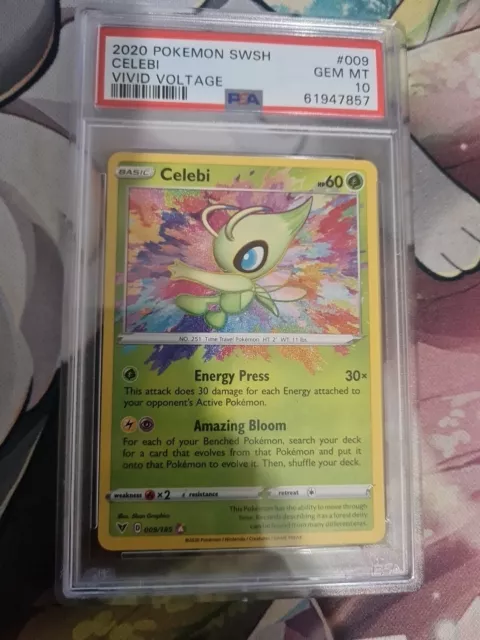 Celebi 009/185 Amazing Rare | PSA 10 GEM MINT | Vivid Voltage 2020 Pokémon TCG