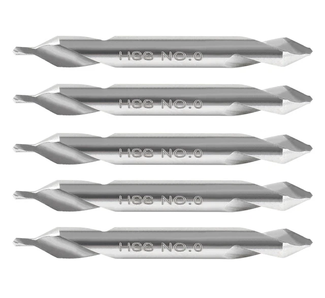 1/8" x 1/32" x 1-1/4" HSS Center Drill Bits, 5ps/set, #0530-0000x5