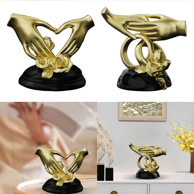 Statue de geste de la main en résine Couple Figurine Ornement pour bureau de