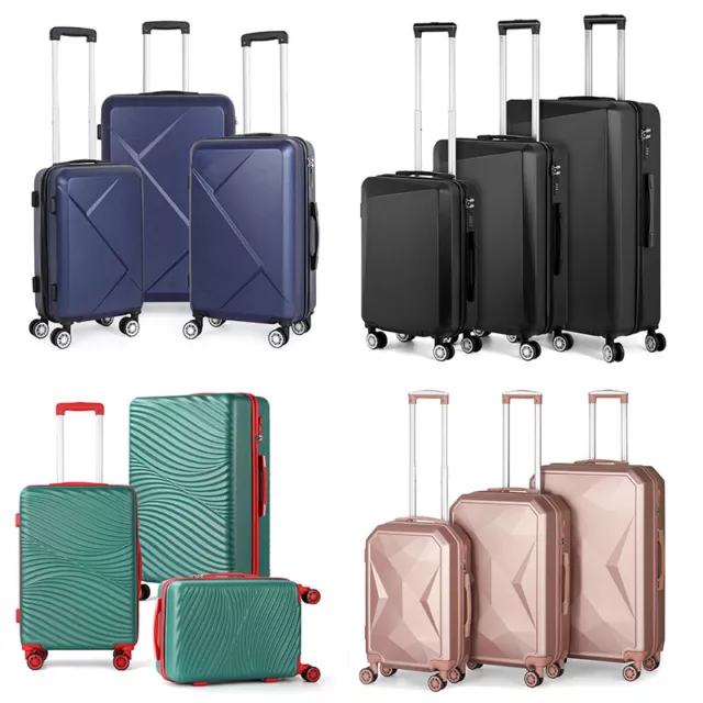 ABS+PC Harshell Luggage Set Suitcase Double Wheels Spinner TSA Lock 20"24"28"